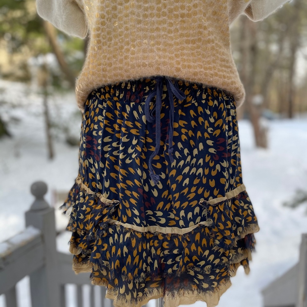 FREE PEOPLE Silk Mixed Media Skirt Top